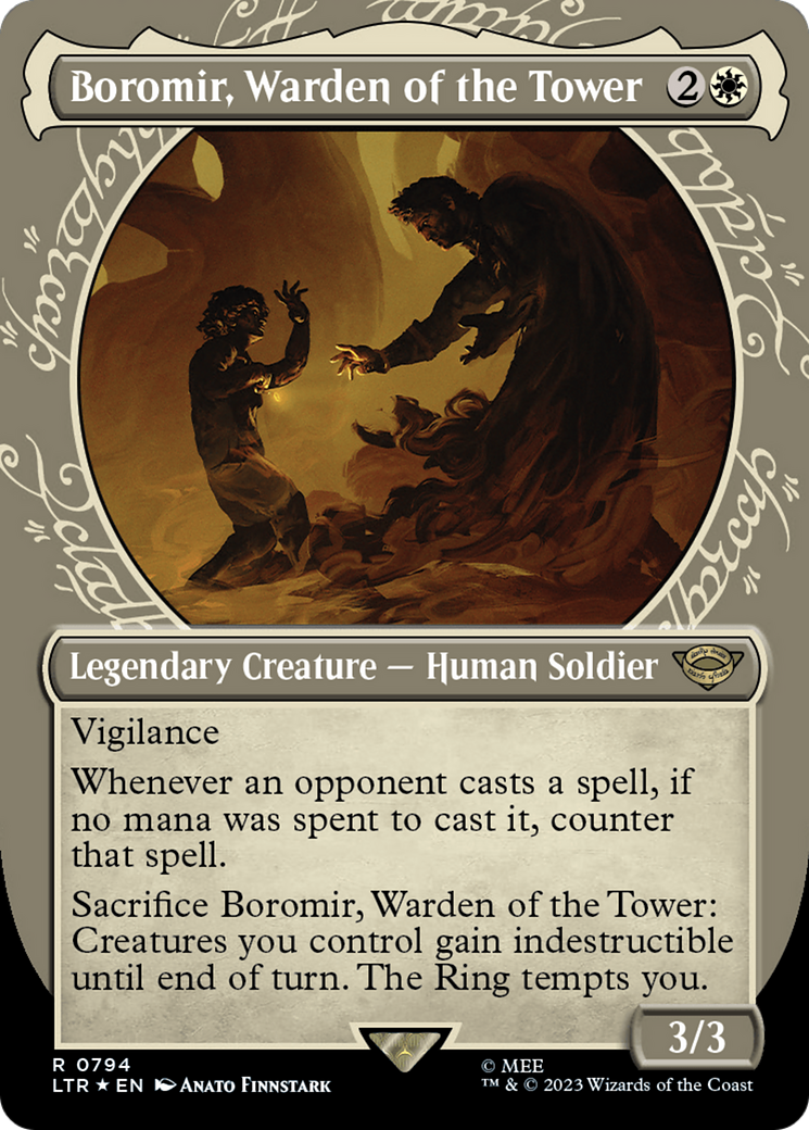 Boromir, Warden of the Tower (Showcase) (Surge Foil) [The Lord of the Rings: Tales of Middle-Earth] | Spectrum Games