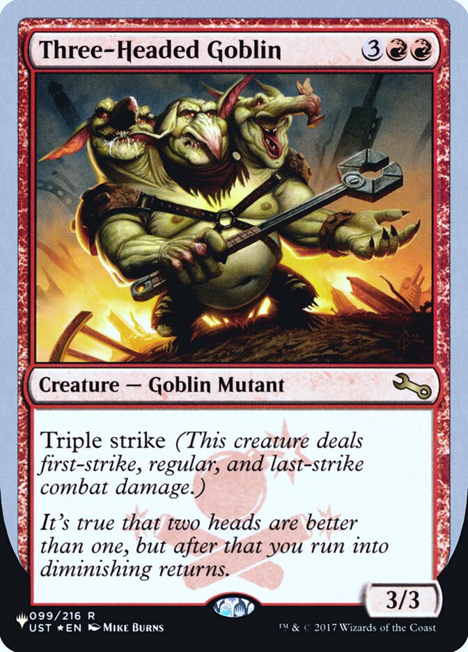 Three-Headed Goblin (Unfinity Foil Edition) [The List] | Spectrum Games