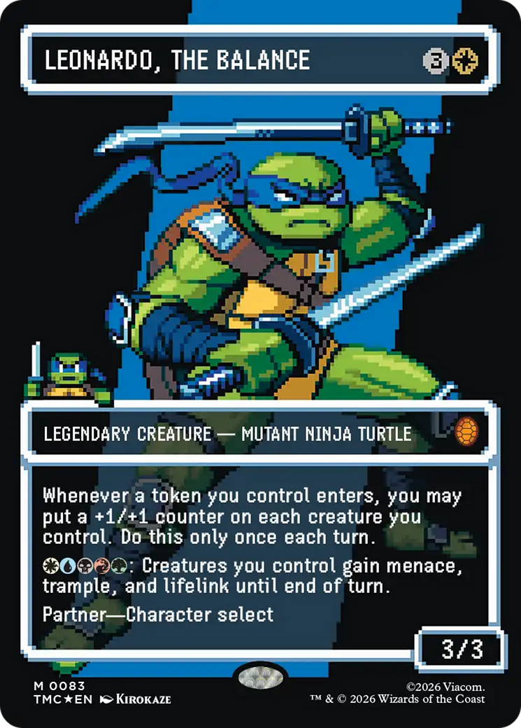 Leonardo, the Balance (0083) (Borderless) (Surge Foil) [Teenage Mutant Ninja Turtles Commander] | Spectrum Games