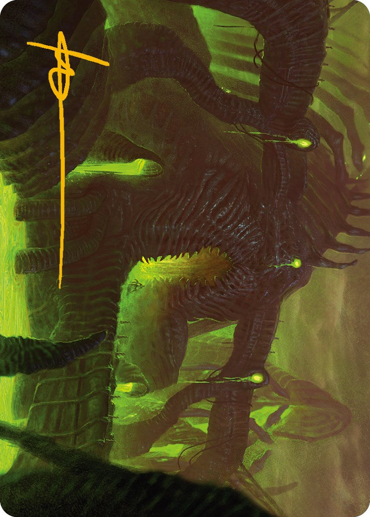 The Dross Pits Art Card (Gold-Stamped Signature) [Phyrexia: All Will Be One Art Series] | Spectrum Games