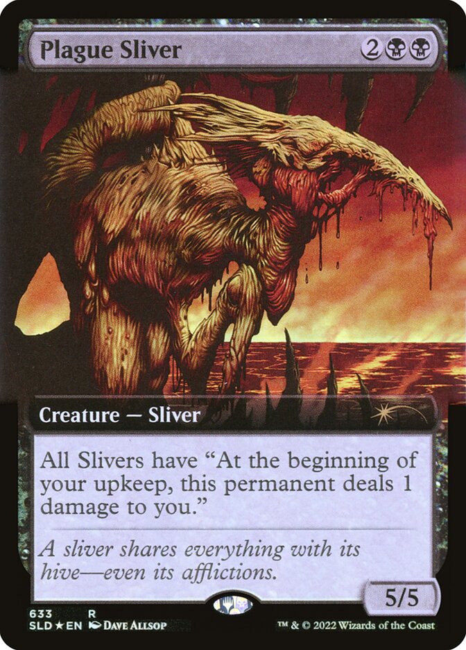 Plague Sliver (Extended Art) (Step-and-Compleat Foil) [Secret Lair Drop Promos] | Spectrum Games