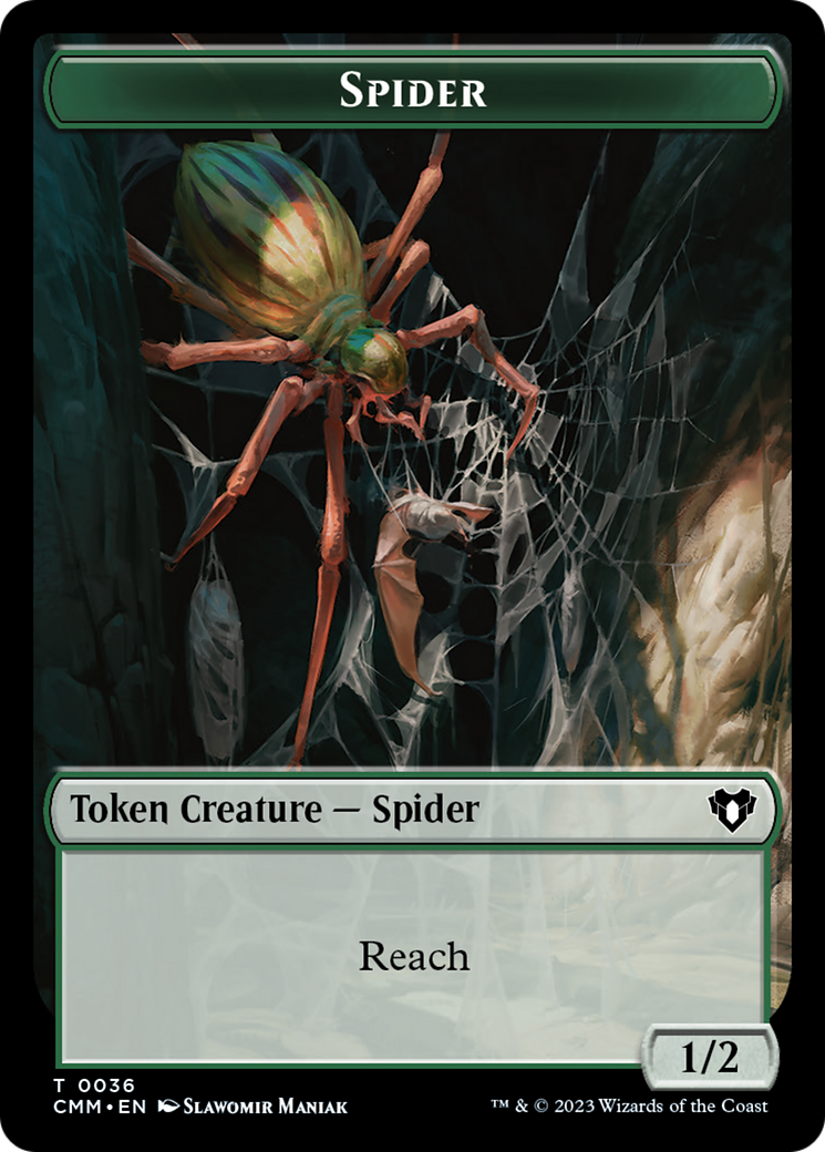 Wurm // Spider Double-Sided Token [Commander Masters Tokens] | Spectrum Games