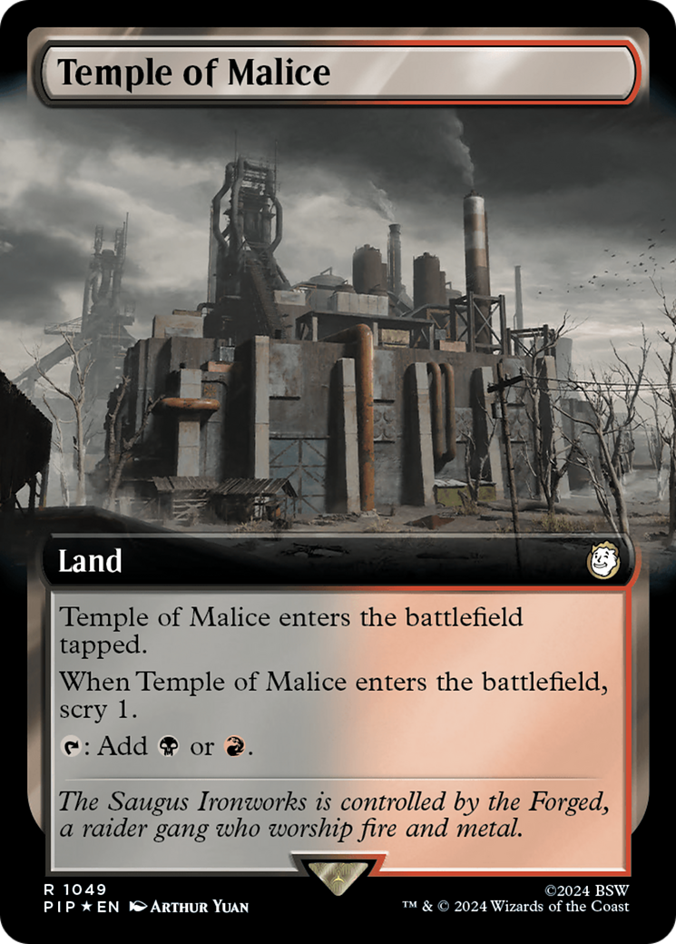 Temple of Malice (Extended Art) (Surge Foil) [Fallout] | Spectrum Games