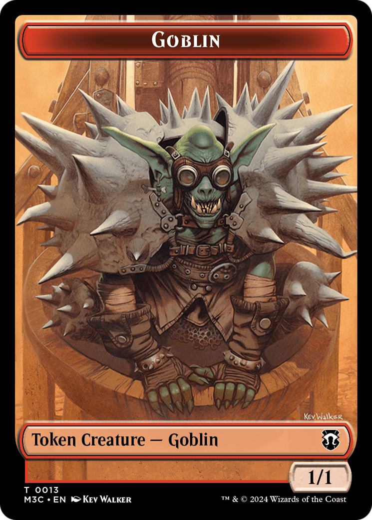 Tarmogoyf (Ripple Foil) // Goblin Double-Sided Token [Modern Horizons 3 Commander Tokens] | Spectrum Games