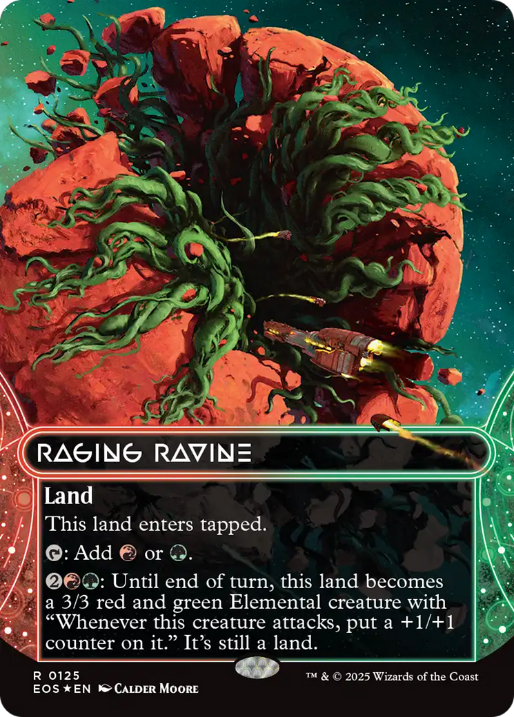 Raging Ravine (0125) (Borderless) (Galaxy Foil) [Edge of Eternities: Stellar Sights] | Spectrum Games
