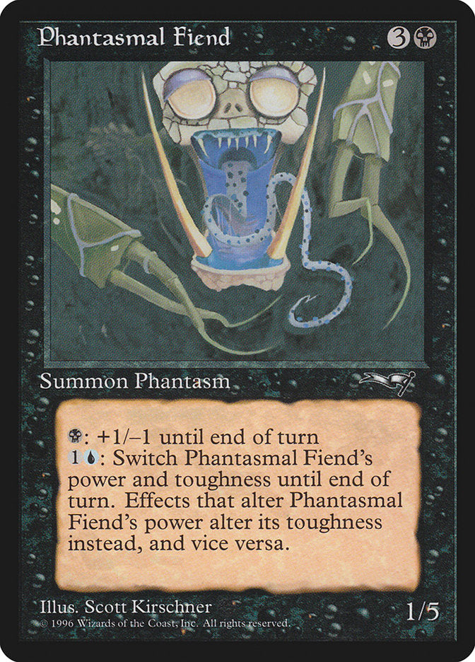 Phantasmal Fiend (Dark Green Background) [Alliances] | Spectrum Games