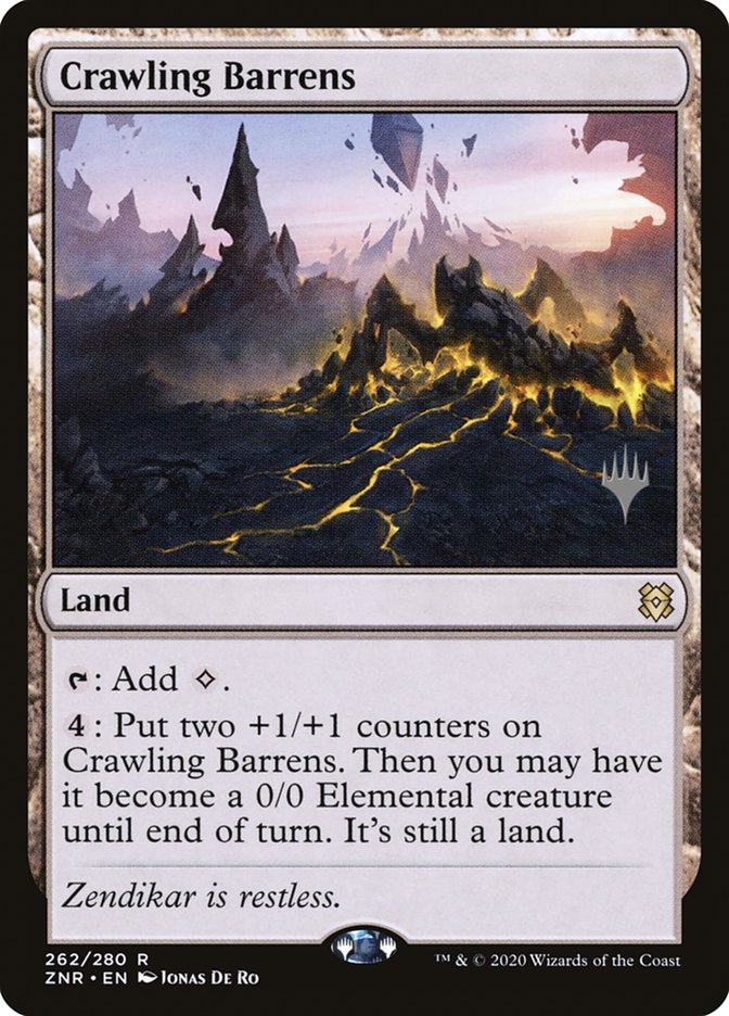 Crawling Barrens (Promo Pack) [Zendikar Rising Promos] | Spectrum Games