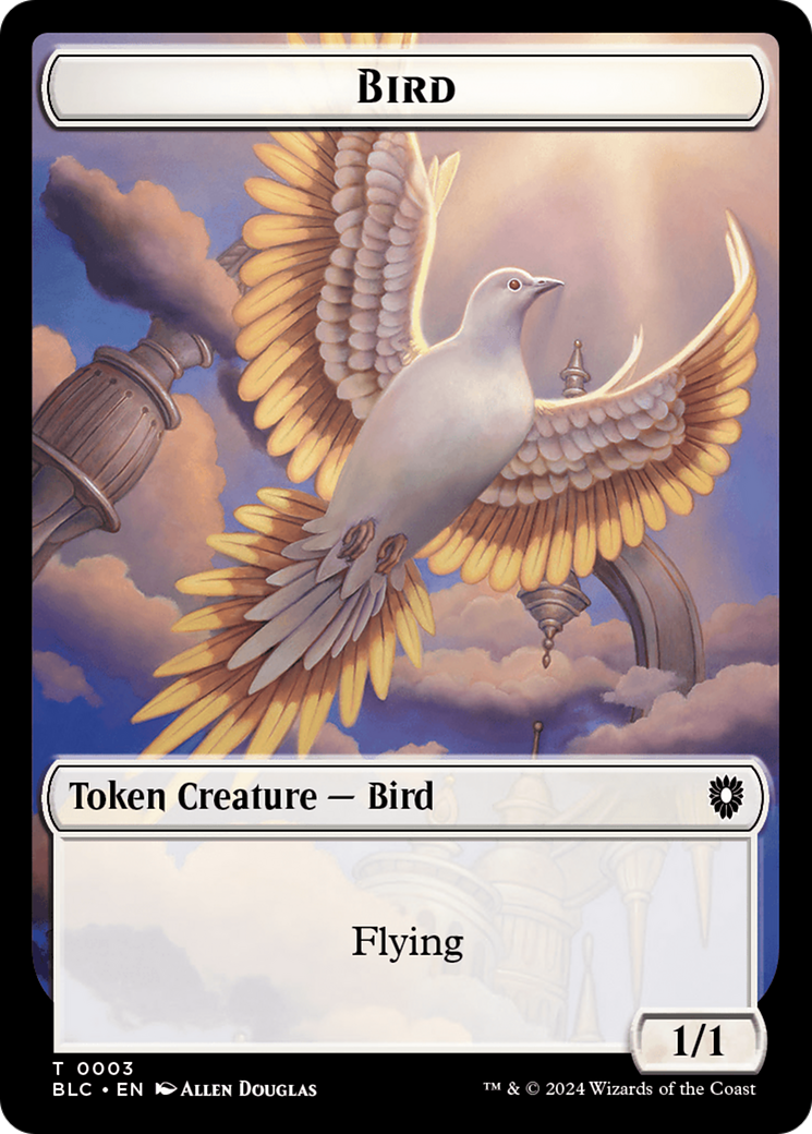 Storm Crow // Bird (003) Double-Sided Token [Bloomburrow Commander Tokens] | Spectrum Games