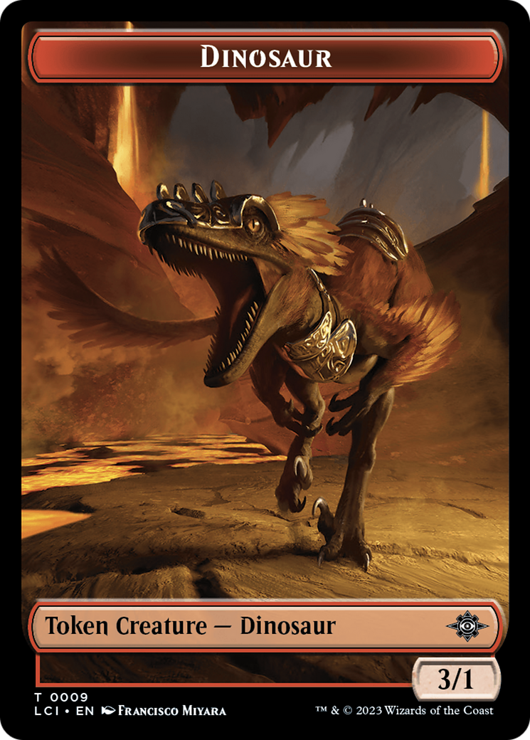 Gnome // Dinosaur (0009) Double-Sided Token [The Lost Caverns of Ixalan Tokens] | Spectrum Games