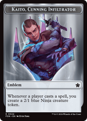 Emblem - Kaito, Cunning Infiltrator // Ninja Doubled-Sided Token [Foundations Tokens] | Spectrum Games