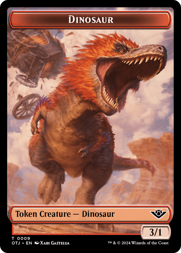 Treasure // Dinosaur Double-Sided Token [Outlaws of Thunder Junction Tokens] | Spectrum Games