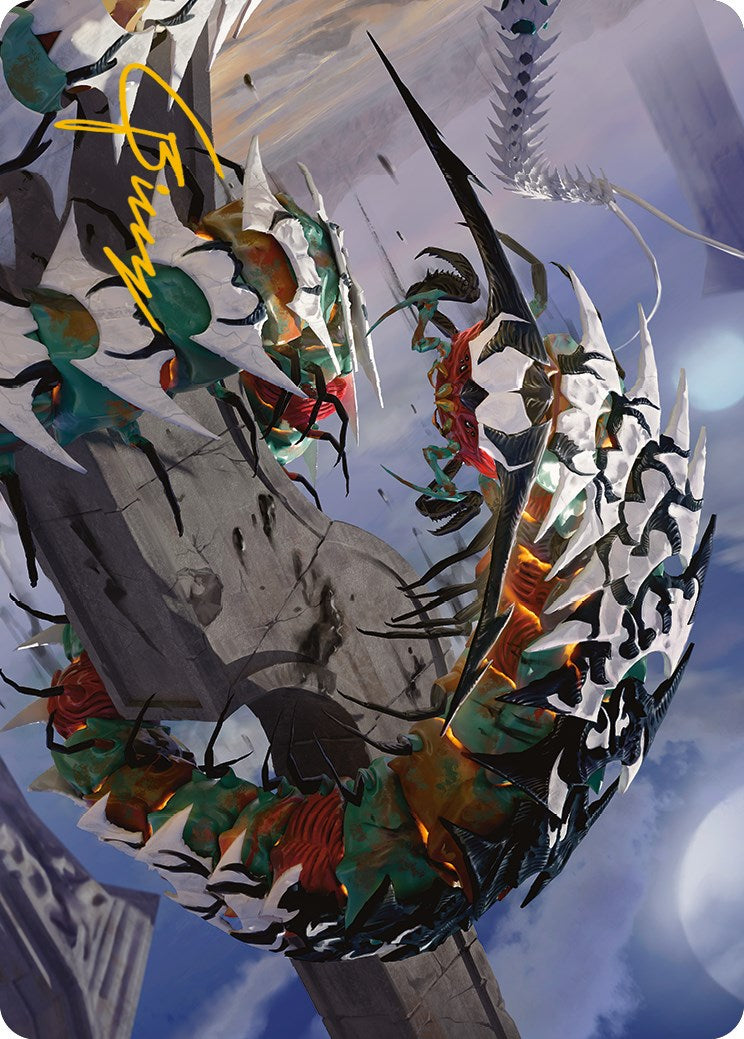 Atraxa's Skitterfang Art Card (Gold-Stamped Signature) [Phyrexia: All Will Be One Art Series] | Spectrum Games