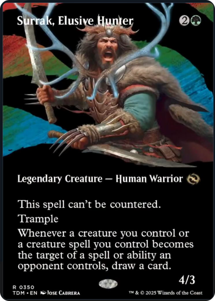 Surrak, Elusive Hunter (Borderless) [Tarkir: Dragonstorm] | Spectrum Games