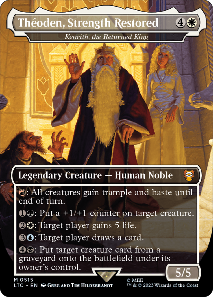 Theoden, Strength Restored - Kenrith, the Returned King (Borderless) [The Lord of the Rings: Tales of Middle-Earth Commander] | Spectrum Games