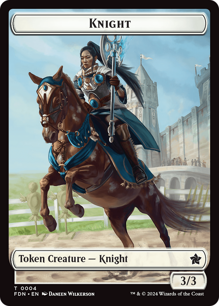 Human // Knight Double-Sided Token [Foundations Tokens] | Spectrum Games