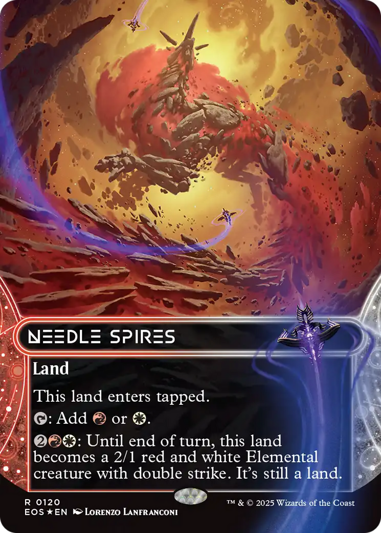 Needle Spires (0120) (Borderless) (Galaxy Foil) [Edge of Eternities: Stellar Sights] | Spectrum Games