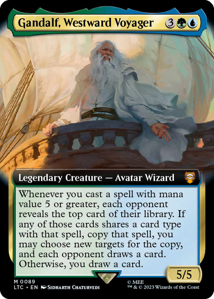 Gandalf, Westward Voyager (Extended Art) [The Lord of the Rings: Tales of Middle-Earth Commander] | Spectrum Games