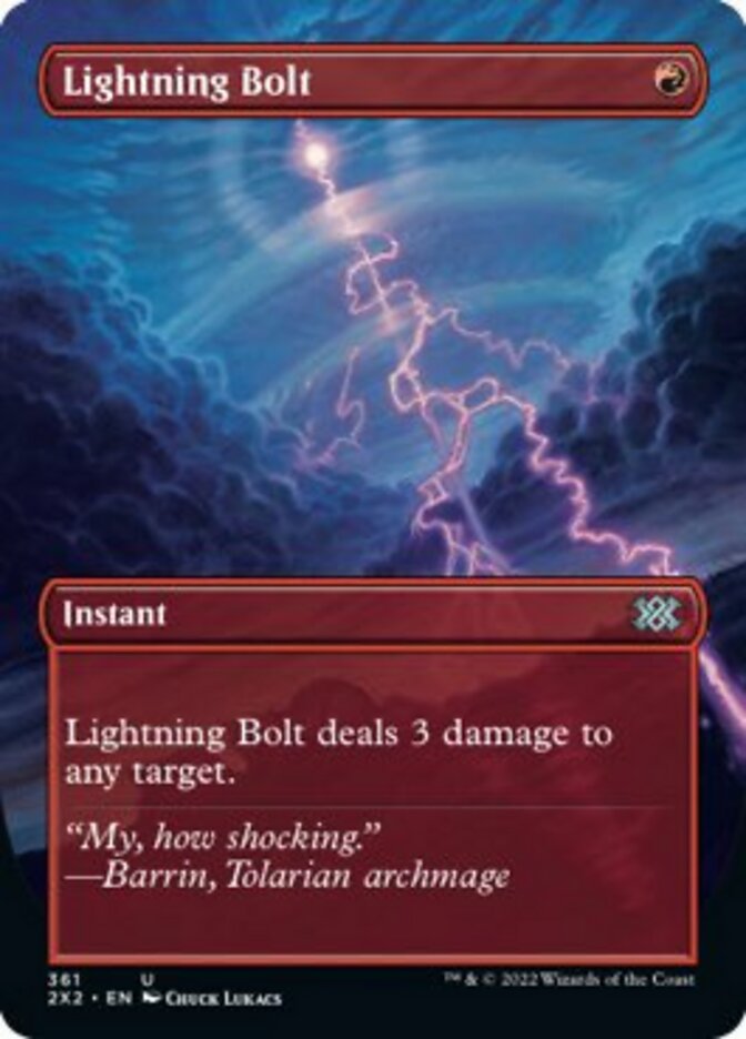 Lightning Bolt (Borderless Alternate Art) [Double Masters 2022] | Spectrum Games