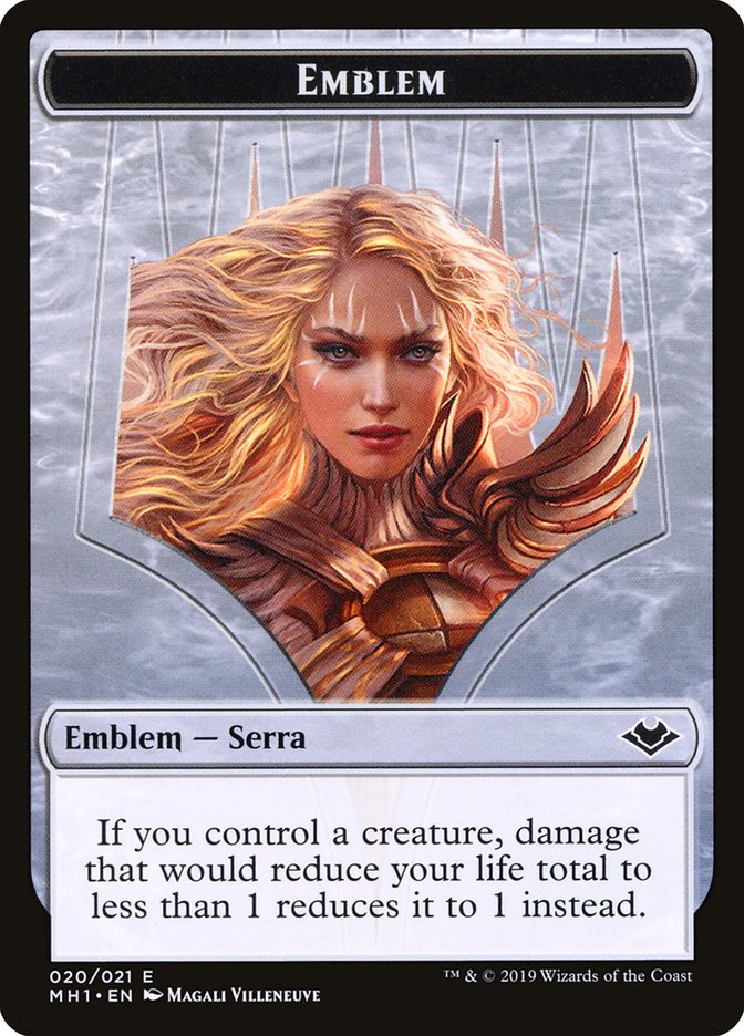 Goblin (010) // Serra the Benevolent Emblem (020) Double-Sided Token [Modern Horizons Tokens] | Spectrum Games