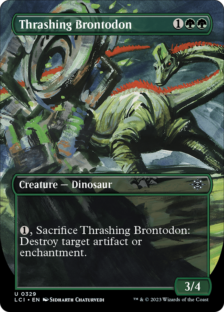 Thrashing Brontodon (Borderless) [The Lost Caverns of Ixalan] | Spectrum Games