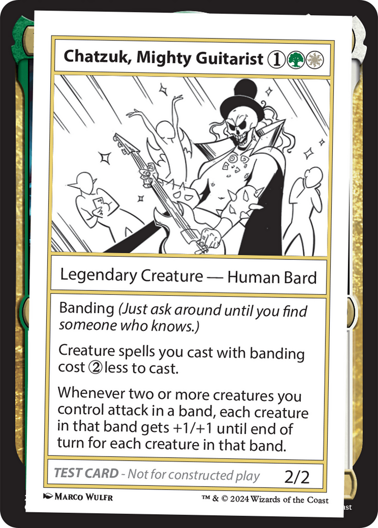 Chatzuk, Mighty Guitarist [Mystery Booster 2 Playtest Cards] | Spectrum Games