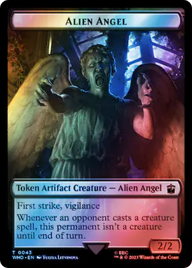 Alien Angel // Treasure (0063) Double-Sided Token (Surge Foil) [Doctor Who Tokens] | Spectrum Games