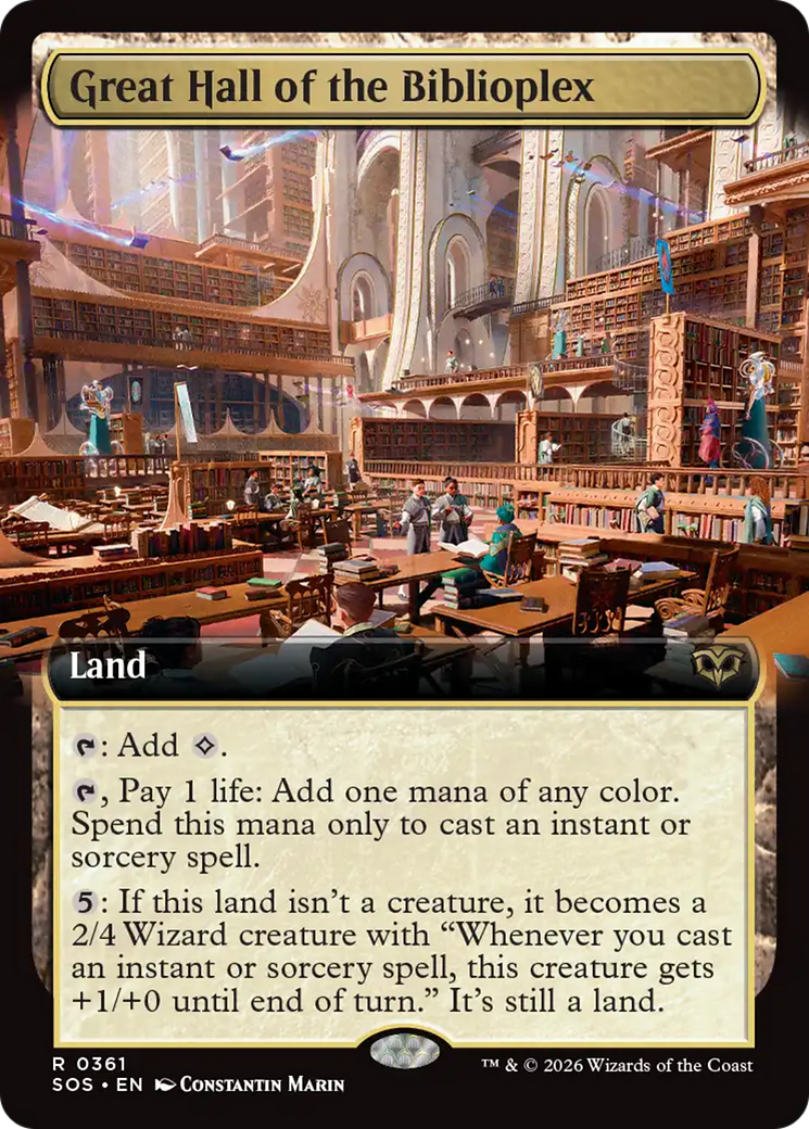 Great Hall of the Biblioplex (Extended Art) [Secrets of Strixhaven] | Spectrum Games