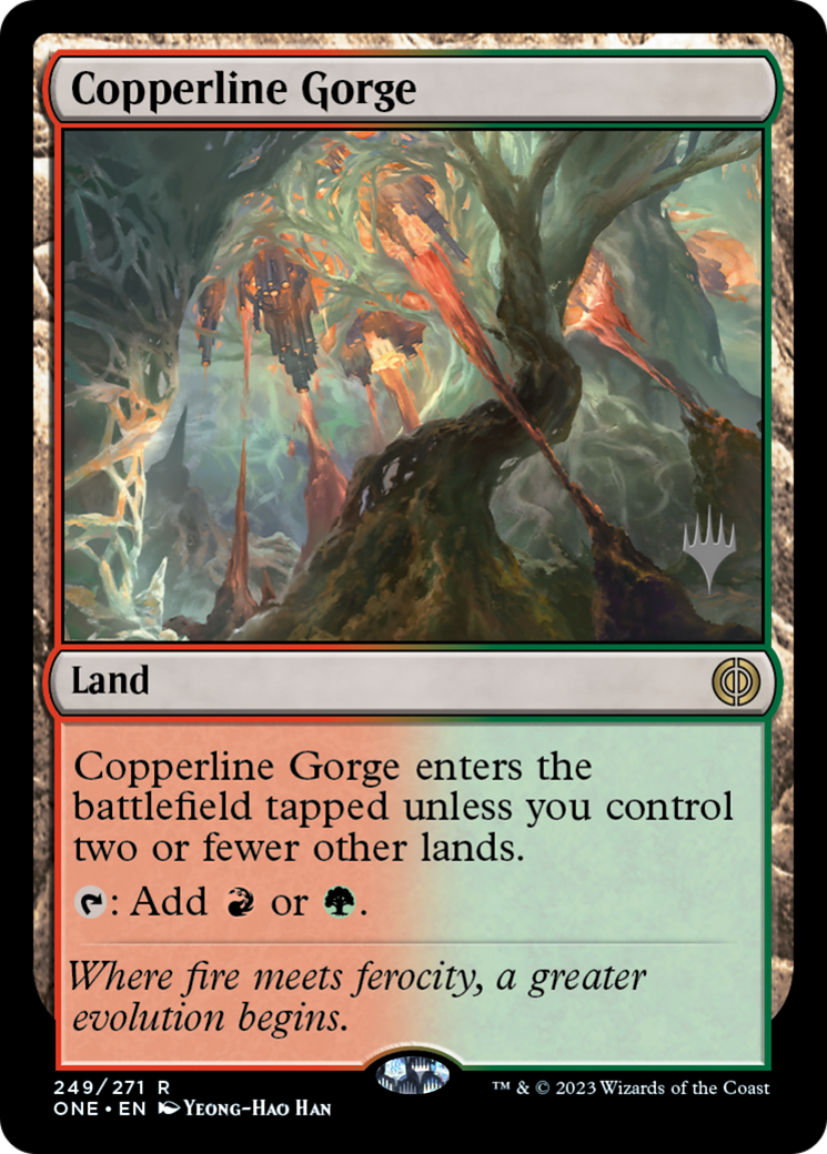 Copperline Gorge (Promo Pack) [Phyrexia: All Will Be One Promos] | Spectrum Games