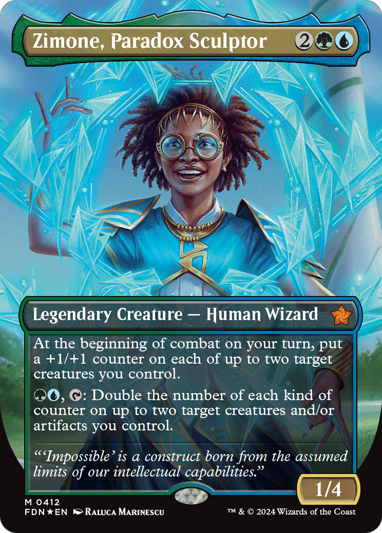 Zimone, Paradox Sculptor (Borderless) (Mana Foil) [Foundations] | Spectrum Games