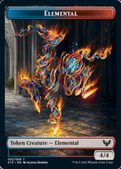 Elemental // Fractal Double-Sided Token [Strixhaven: School of Mages Tokens] | Spectrum Games