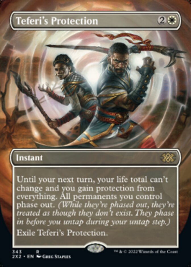Teferi's Protection (Borderless Alternate Art) [Double Masters 2022] | Spectrum Games