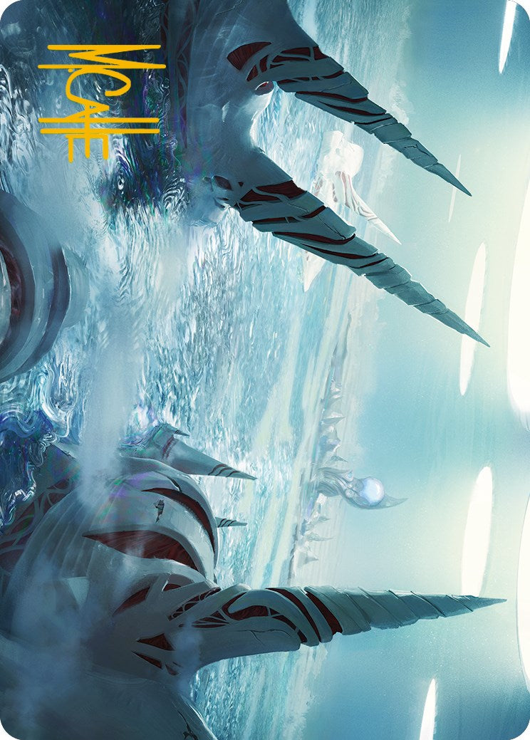 Seachrome Coast Art Card (Gold-Stamped Signature) [Phyrexia: All Will Be One Art Series] | Spectrum Games