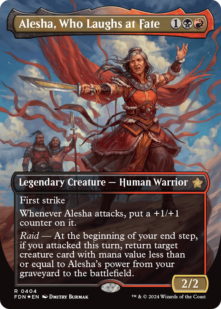 Alesha, Who Laughs at Fate (Borderless) (Mana Foil) [Foundations] | Spectrum Games