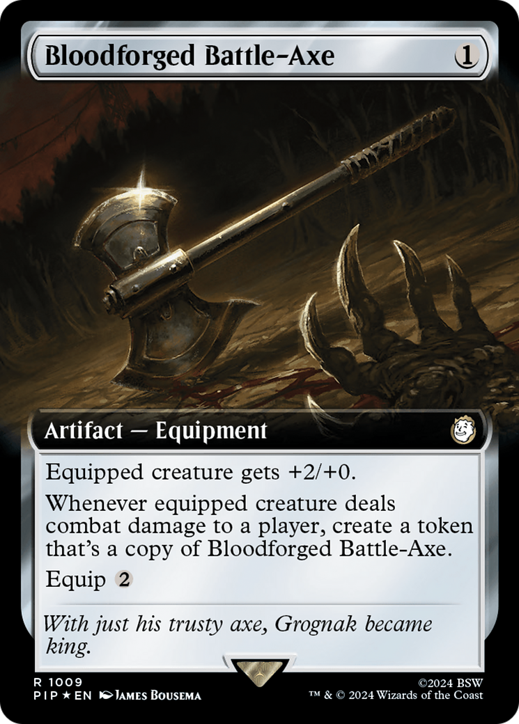 Bloodforged Battle-Axe (Extended Art) (Surge Foil) [Fallout] | Spectrum Games