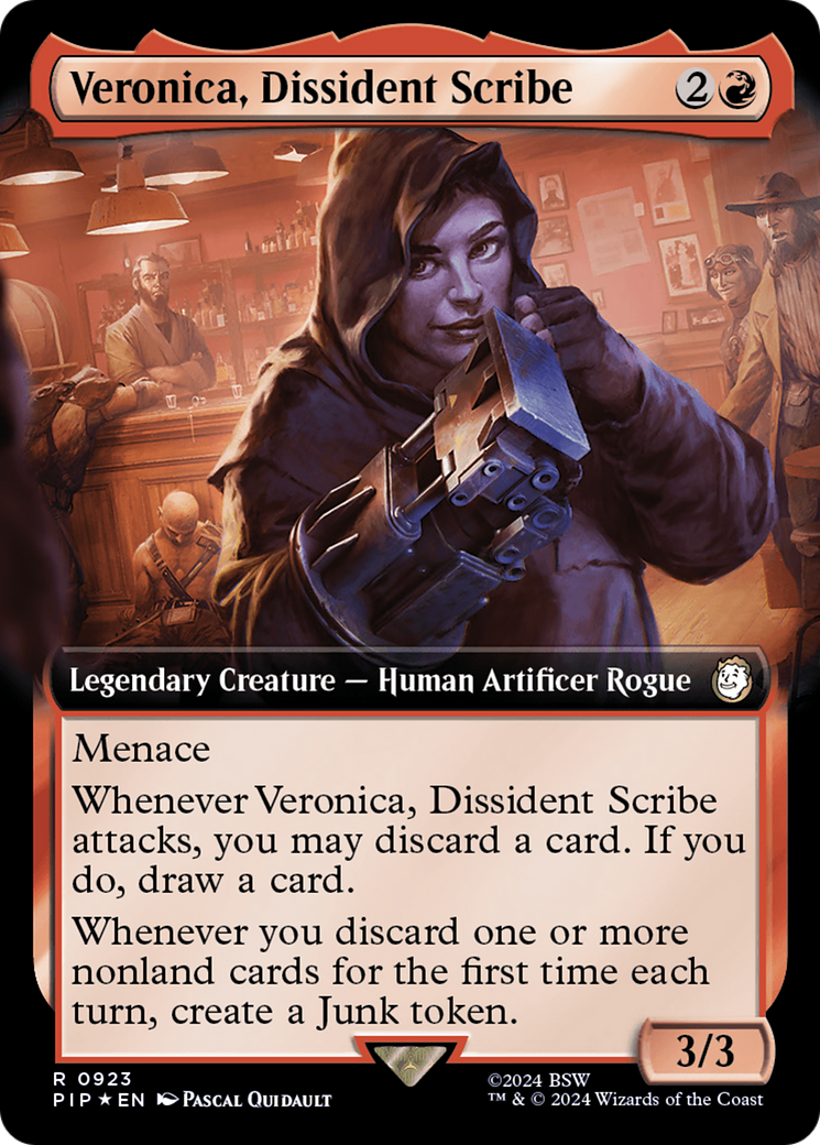 Veronica, Dissident Scribe (Extended Art) (Surge Foil) [Fallout] | Spectrum Games