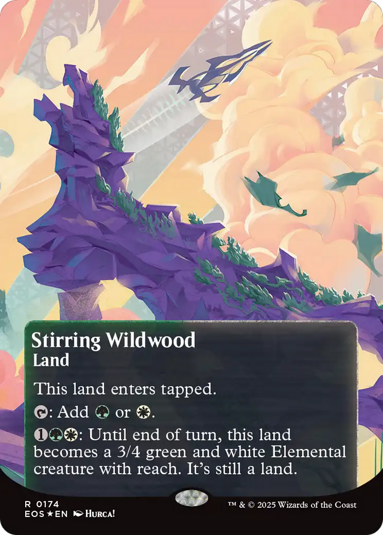 Stirring Wildwood (0174) (Borderless) (Galaxy Foil) [Edge of Eternities: Stellar Sights] | Spectrum Games