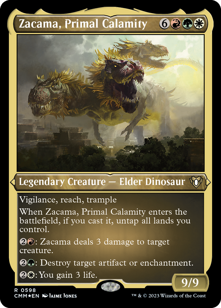 Zacama, Primal Calamity (Foil Etched) [Commander Masters] | Spectrum Games