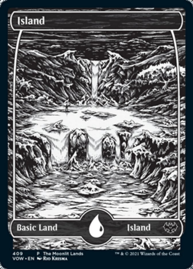 Island (The Moonlit Lands) (Foil Etched) [Innistrad: Crimson Vow Promos] | Spectrum Games