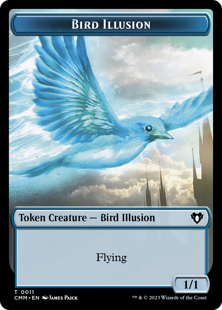 Spirit (0039) // Bird Illusion Double-Sided Token [Commander Masters Tokens] | Spectrum Games