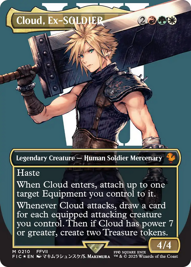 Cloud, Ex-SOLDIER (Borderless) (Surge Foil) [FINAL FANTASY Commander] | Spectrum Games