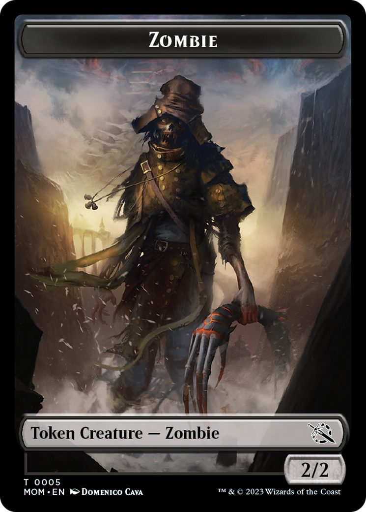 Warrior // Zombie Double-Sided Token [March of the Machine Tokens] | Spectrum Games