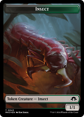 Insect (0043) (Ripple Foil) // Zombie Double-Sided Token [Modern Horizons 3 Tokens] | Spectrum Games