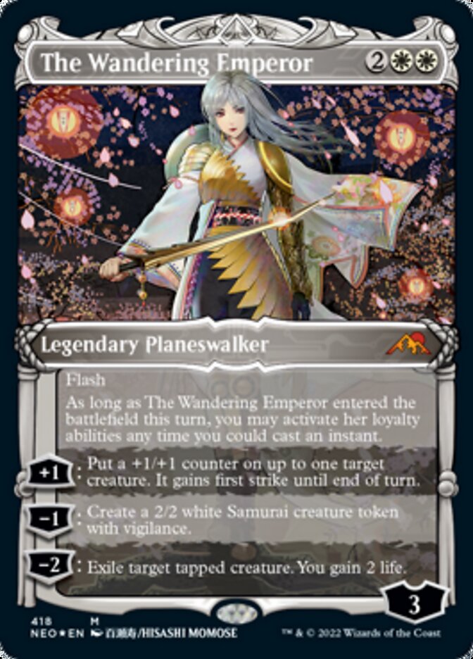 The Wandering Emperor (Showcase) (Foil Etched) [Kamigawa: Neon Dynasty] | Spectrum Games