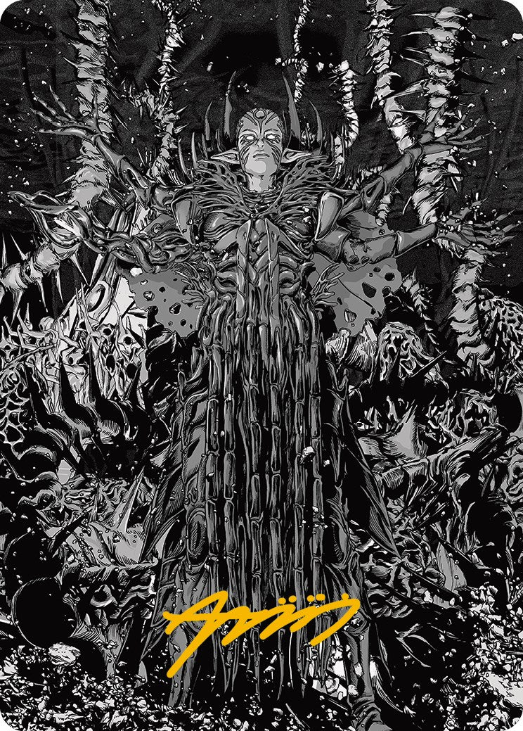 Nissa, Ascended Animist Art Card (Gold-Stamped Signature) [Phyrexia: All Will Be One Art Series] | Spectrum Games
