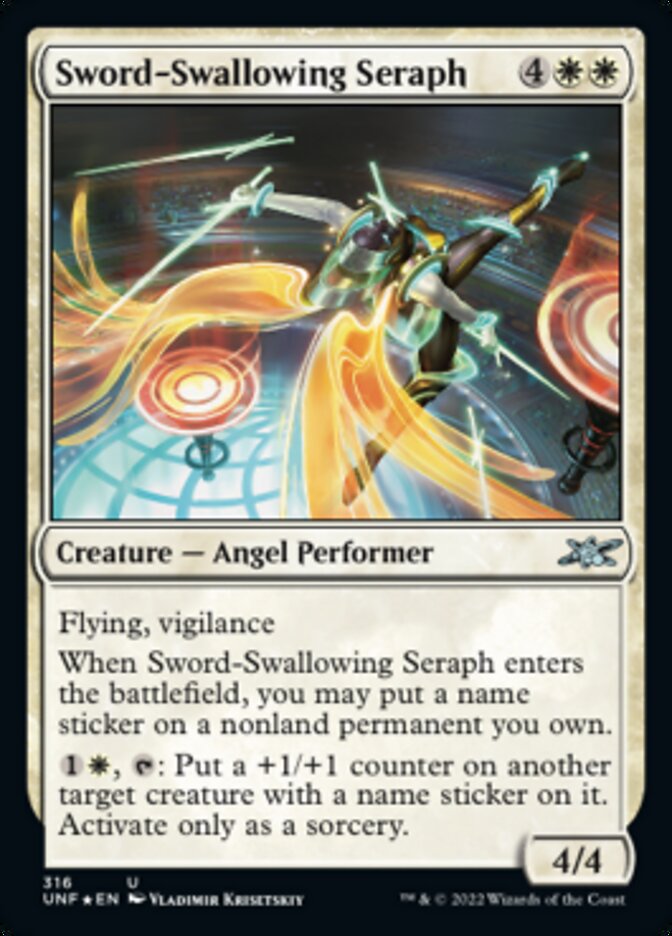 Sword-Swallowing Seraph (Galaxy Foil) [Unfinity] | Spectrum Games