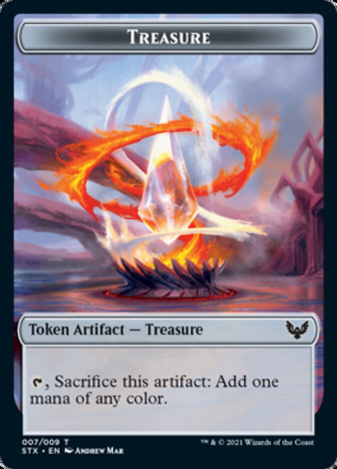Fractal // Treasure Double-Sided Token [Strixhaven: School of Mages Tokens] | Spectrum Games