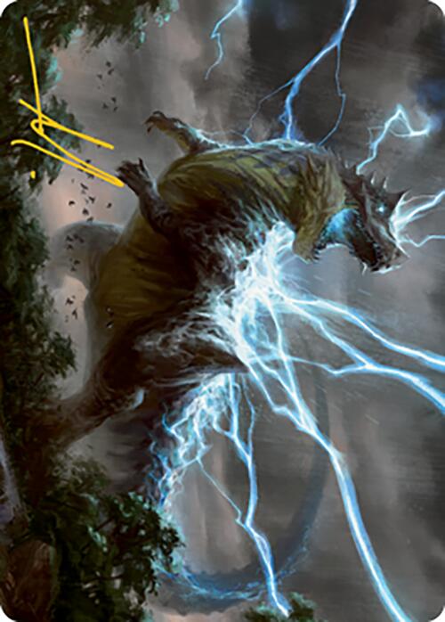 Thrasta, Tempest's Roar Art Card (41) (Gold-Stamped Signature) [Modern Horizons 2 Art Series] | Spectrum Games