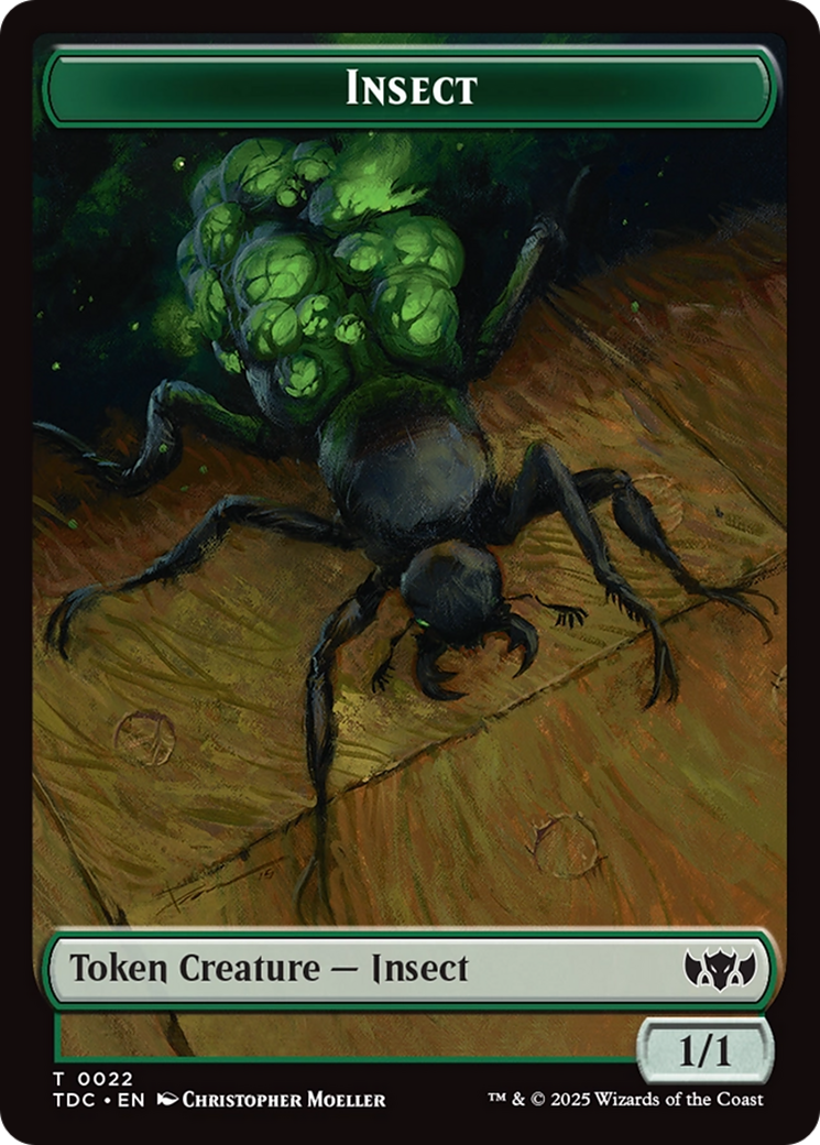 Insect (0022) // Plant Double-Sided Token [Tarkir: Dragonstorm Commander Tokens] | Spectrum Games