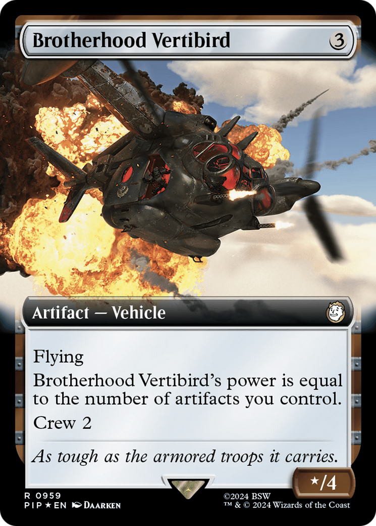 Brotherhood Vertibird (Extended Art) (Surge Foil) [Fallout] | Spectrum Games