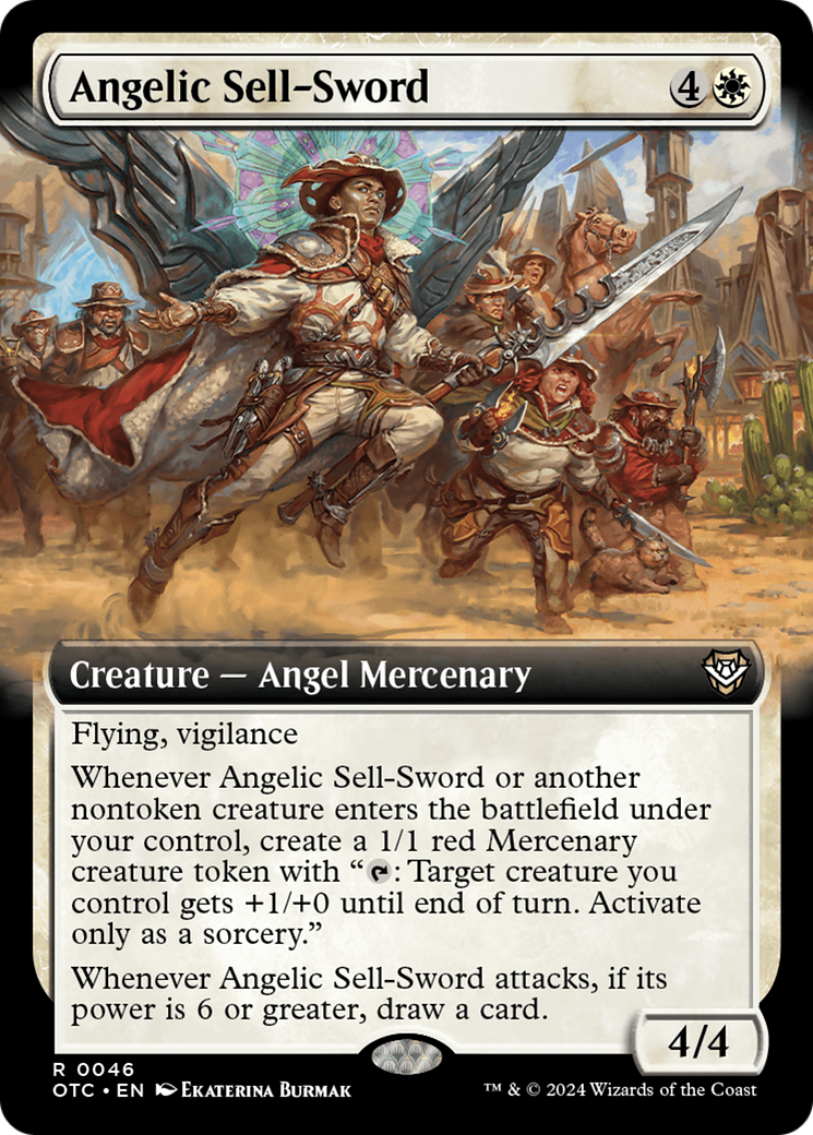 Angelic Sell-Sword (Extended Art) [Outlaws of Thunder Junction Commander] | Spectrum Games